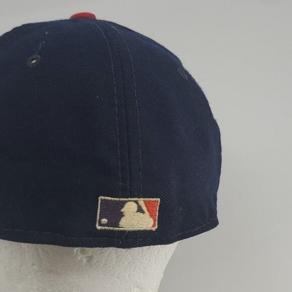 Kids Vintage 90s New Era Diamond Cleveland Baseball Cap Hat Sz 7 - Picture 11 of 16